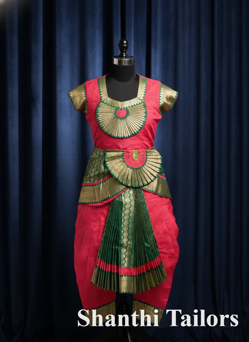 Red w Green | Readymade Bharathanatyam Costume | SSD | D143