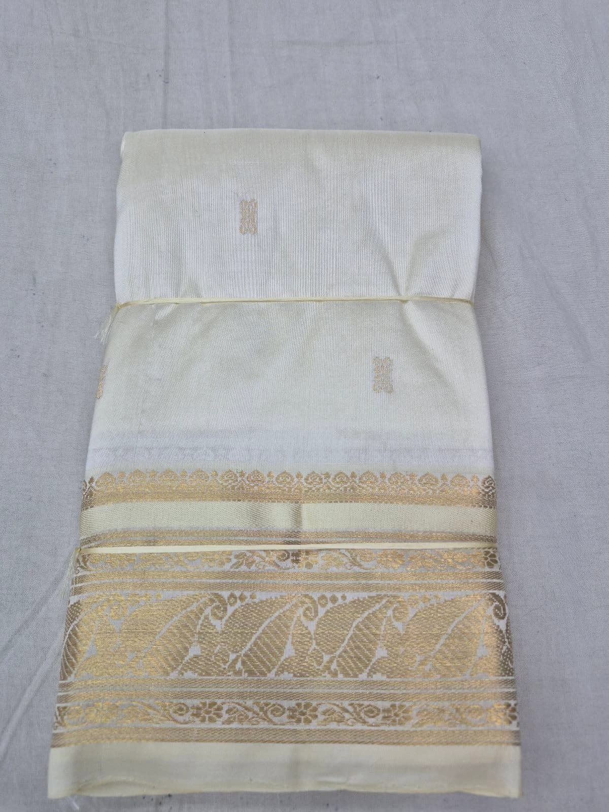 Off White Dharmavaram Silk Saree